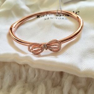 Kate Spade New York Pave Bow Bangle, Rose Gold